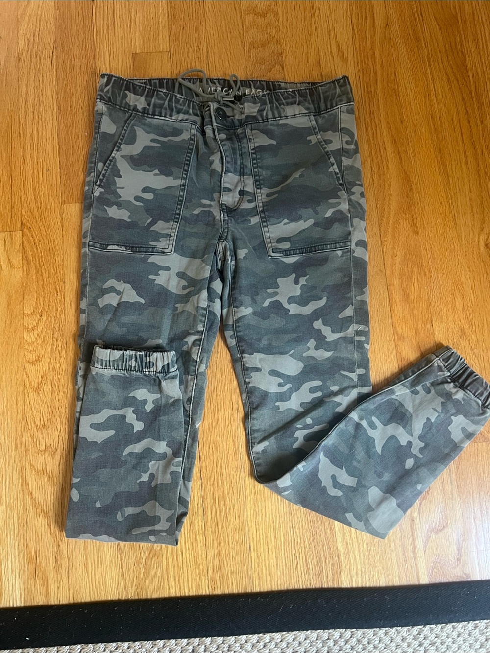 American Eagle Outfitters Kids Camo Joggers - Gray/Green